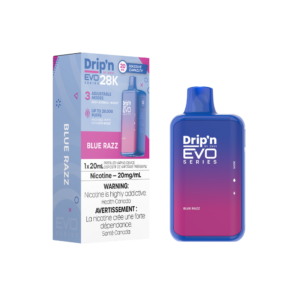 Dripin Evo 28k Puffs Blue Razz Adjustable Wattage Rechargeable Disposable Vape 20Mg