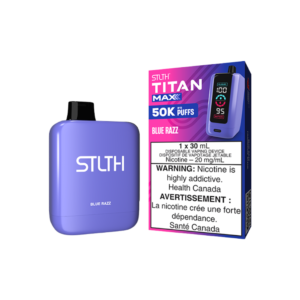 STLTH Titan Max 50K Puffs - Blue Razz Rechargeable Disposable Vape 20Mg