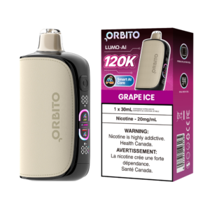 Orbito Lumo AI 120k Puffs Grape Ice Rechargeable Disposable Vape 20Mg