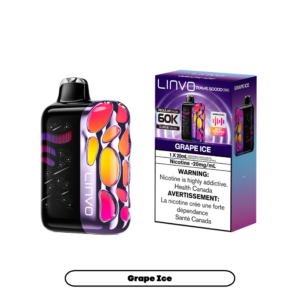 Linvo Rave 60000 Puffs - Grape Ice Rechargeable Disposable Vape 20Mg