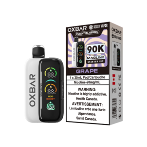 Oxbar Rocky Vapor Maglink Starter Kit 90K Puffs - Grape Rechargeable Disposable/Closed Pod System Vape 20Mg