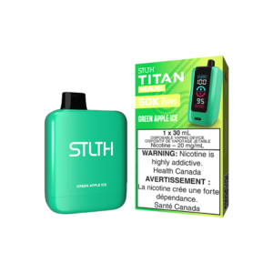 STLTH Titan Max 50K Puffs - Green Apple Ice Rechargeable Disposable Vape 20Mg