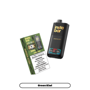 Insta Bar 80K Puffs - Green Kiwi Rechargeable Disposable Vape 20Mg