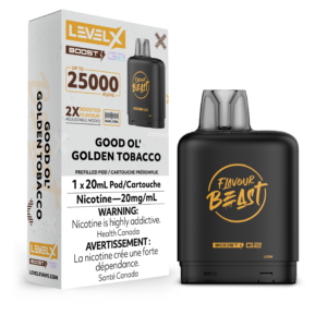 Flavour Beast Level X G2 Boost 25K (Prefilled Pods) - Good OL' Golden Tobacco