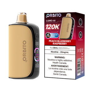 Orbito Lumo AI 120k Puffs Peach Blueberry Raspberry Rechargeable Disposable Vape 20Mg