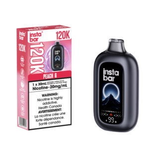 Insta Bar 120K - Peach G Rechargeable Disposable Vape 20Mg