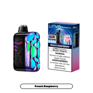 Linvo Rave 60000 Puffs - Peach Raspberry Rechargeable Disposable Vape 20Mg