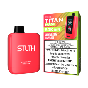 STLTH Titan Max 50K Puffs - Strawberry Guava Ice Rechargeable Disposable Vape 20Mg