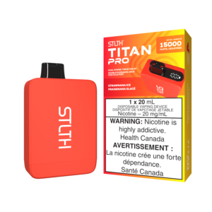STLTH Titan Pro 15K Puffs Strawnana Ice Rechargeable Disposable Vape 20Mg