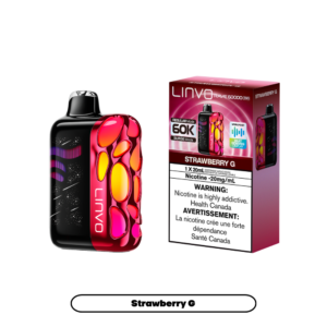 Linvo Rave 60000 Puffs - Strawberry G Rechargeable Disposable Vape 20Mg