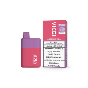 Vice Box 6000 6000 Puffs Razz Currant Ice Rechargeable Disposable Vape 20Mg
