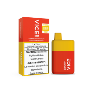 Vice Box 6000 6000 Puffs Strawberry Banana Ice Rechargeable Disposable Vape 20Mg