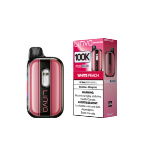 Linvo Beyond 100K - White Peach Adjustable Wattage Rechargeable Disposable Vape 20Mg